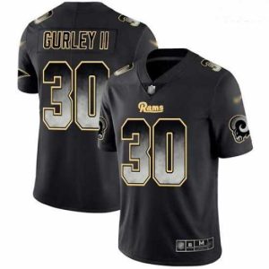 Outstanding Rams 30 Todd Gurley II Black Stitched Football Vapor Untouchable Limited Smoke Fashion Jersey