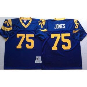 Premium Rams 75 Deacon Jones Blue Throwback Jersey