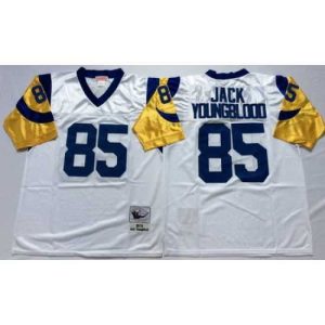 High quality Rams 85 Jack Youngblood White Throwback Jersey