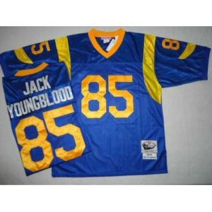 Gorgeous St.Louis Rams Jerseys 85 Jack Youngblood blue throwback