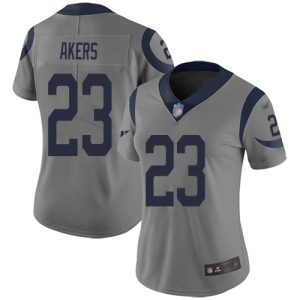 Exceptional Rams #23 Cam Akers Gray Women's Stitched NFL Limited Inverted Legend Jersey