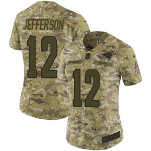 Gorgeous Rams #12 Van Jefferson Camo Women's Stitched NFL Limited 2018 Salute To Service Jersey