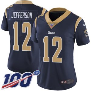 Finest Rams #12 Van Jefferson Navy Blue Team Color Women's Stitched NFL 100th Season Vapor Untouchable Limited Jersey