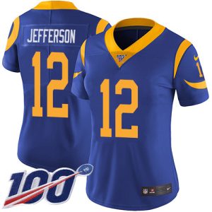 Superior Rams #12 Van Jefferson Royal Blue Alternate Women's Stitched NFL 100th Season Vapor Untouchable Limited Jersey