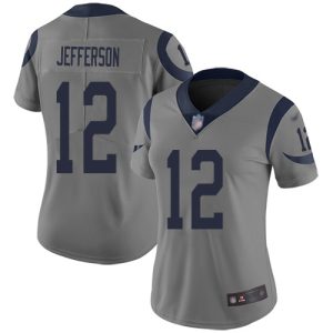 Exceptional Rams #12 Van Jefferson Gray Women's Stitched NFL Limited Inverted Legend Jersey