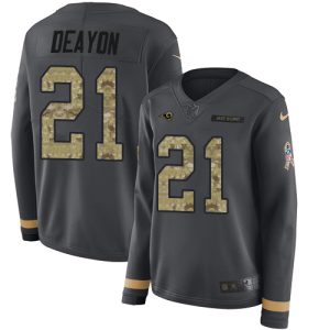 Gorgeous Rams #21 Donte Deayon Anthracite Salute to Service Women's Stitched NFL Limited Therma Long Sleeve Jersey