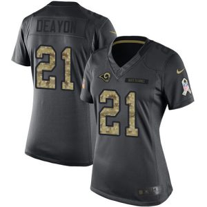 Outstanding Rams #21 Donte Deayon Black Women's Stitched NFL Limited 2016 Salute to Service Jersey