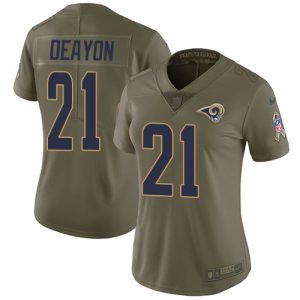 High quality Rams #21 Donte Deayon Olive Women's Stitched NFL Limited 2017 Salute To Service Jersey