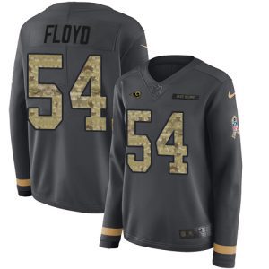 Gorgeous Rams #54 Leonard Floyd Anthracite Salute to Service Women's Stitched NFL Limited Therma Long Sleeve Jersey