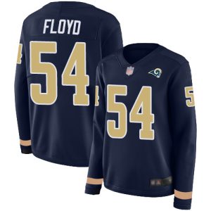 Exquisite Rams #54 Leonard Floyd Navy Blue Team Color Women's Stitched NFL Limited Therma Long Sleeve Jersey