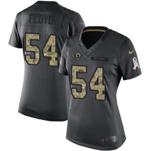 Outstanding Rams #54 Leonard Floyd Black Women's Stitched NFL Limited 2016 Salute to Service Jersey