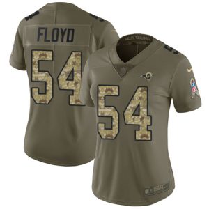 Gorgeous Rams #54 Leonard Floyd Olive/Camo Women's Stitched NFL Limited 2017 Salute To Service Jersey