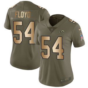 Marvelous Rams #54 Leonard Floyd Olive/Gold Women's Stitched NFL Limited 2017 Salute To Service Jersey