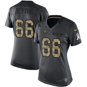 Gorgeous Rams #66 Austin Blythe Black Women's Stitched NFL Limited 2016 Salute to Service Jersey