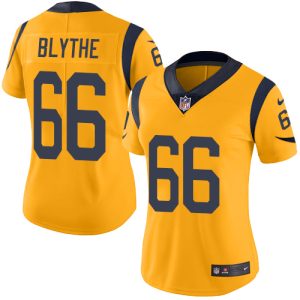 Outstanding Rams #66 Austin Blythe Gold Women's Stitched NFL Limited Rush Jersey
