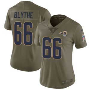 Superior Rams #66 Austin Blythe Olive Women's Stitched NFL Limited 2017 Salute To Service Jersey