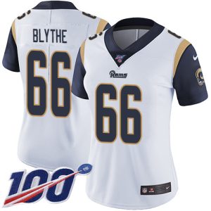 Outstanding Rams #66 Austin Blythe White Women's Stitched NFL 100th Season Vapor Untouchable Limited Jersey