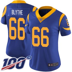 Superb Rams #66 Austin Blythe Royal Blue Alternate Women's Stitched NFL 100th Season Vapor Untouchable Limited Jersey