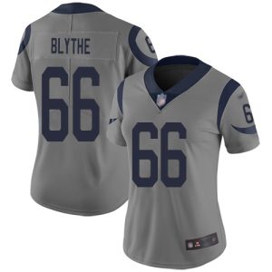 Outstanding Rams #66 Austin Blythe Gray Women's Stitched NFL Limited Inverted Legend Jersey