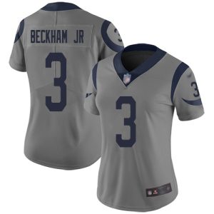 Finest Rams #3 Odell Beckham Jr. Gray Women's Stitched NFL Limited Inverted Legend Jersey