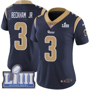 Marvelous Rams #3 Odell Beckham Jr. Navy Blue Team Color Super Bowl LIII Bound Women's Stitched NFL Vapor Untouchable Limited Jersey