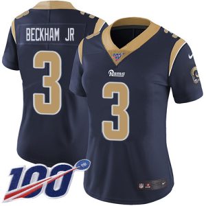 Gorgeous Rams #3 Odell Beckham Jr. Navy Blue Team Color Women's Stitched NFL 100th Season Vapor Limited Jersey