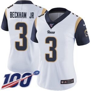 Exceptional Rams #3 Odell Beckham Jr. White Women's Stitched NFL 100th Season Vapor Untouchable Limited Jersey