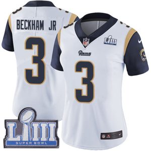 Finest Rams #3 Odell Beckham Jr. White Super Bowl LIII Bound Women's Stitched NFL Vapor Untouchable Limited Jersey