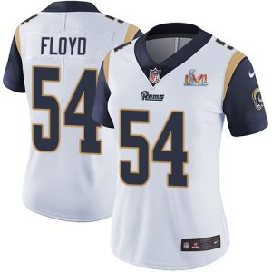 High quality Rams #54 Leonard Floyd White Super Bowl LVI Patch Women's Stitched NFL Vapor Untouchable Limited Jersey
