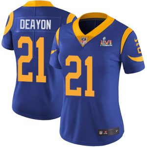High quality Rams #21 Donte Deayon Royal Blue Alternate Super Bowl LVI Patch Women's Stitched NFL Vapor Untouchable Limited Jersey