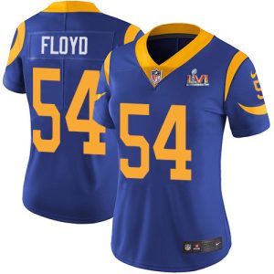 Superb Rams #54 Leonard Floyd Royal Blue Alternate Super Bowl LVI Patch Women's Stitched NFL Vapor Untouchable Limited Jersey