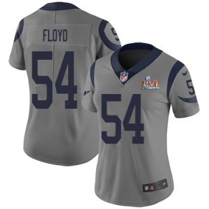 Marvelous Rams #54 Leonard Floyd Gray Super Bowl LVI Patch Women's Stitched NFL Limited Inverted Legend Jersey