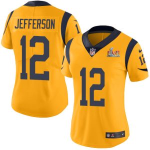 Marvelous Rams #12 Van Jefferson White Super Bowl LVI Patch Women's Stitched NFL Vapor Untouchable Limited Jersey