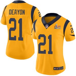 Exceptional Rams #21 Donte Deayon White Super Bowl LVI Patch Women's Stitched NFL Vapor Untouchable Limited Jersey