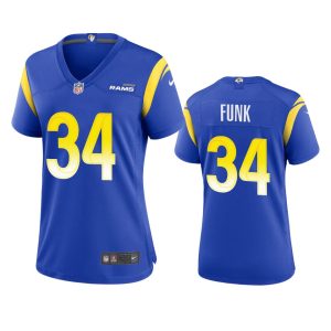 Marvelous Los Angeles Rams #34 Jake Funk Women's Game NFL Jersey - Royal