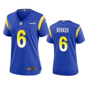 Premium Los Angeles Rams #6 Johnny Hekker Women's Game NFL Jersey - Royal