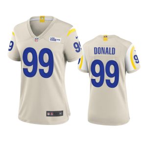 Outstanding Los Angeles Rams #99 Aaron Donald Women's Game NFL Jersey - Bone
