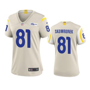 Exquisite Los Angeles Rams #81 Ben Skowronek Women's Game NFL Jersey - Bone