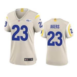 Outstanding Los Angeles Rams #23 Cam Akers Women's Game NFL Jersey - Bone