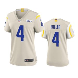 Premium Los Angeles Rams #4 Jordan Fuller Women's Game NFL Jersey - Bone