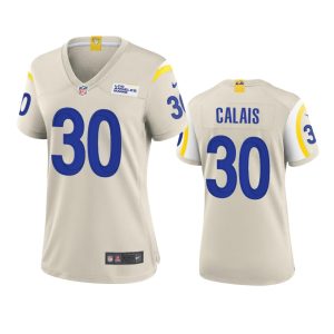 High quality Los Angeles Rams #30 Raymond Calais Women's Game NFL Jersey - Bone