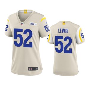 Outstanding Los Angeles Rams #52 Terrell Lewis Women's Game NFL Jersey - Bone