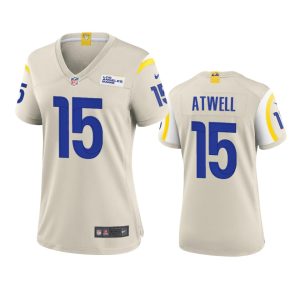 Superior Los Angeles Rams #15 Tutu Atwell Women's Game NFL Jersey - Bone