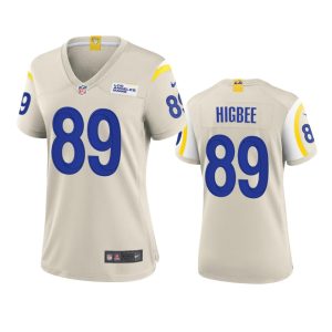 Premium Los Angeles Rams #89 Tyler Higbee Women's Game NFL Jersey - Bone