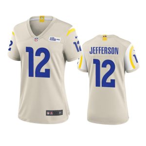 Finest Los Angeles Rams #12 Van Jefferson Women's Game NFL Jersey - Bone