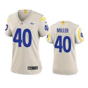 Finest Los Angeles Rams #40 Von Miller Women's Game NFL Jersey - Bone