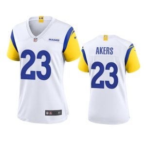 High quality Los Angeles Rams #23 Cam Akers Women's Alternate Game NFL Jersey - White