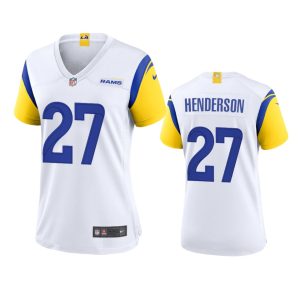 Exquisite Los Angeles Rams #27 Darrell Henderson Women's Alternate Game NFL Jersey - White