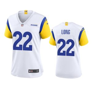 Premium Los Angeles Rams #22 David Long Women's Alternate Game NFL Jersey - White