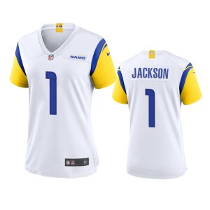 High quality Los Angeles Rams #1 Desean Jackson Women's Alternate Game NFL Jersey - White